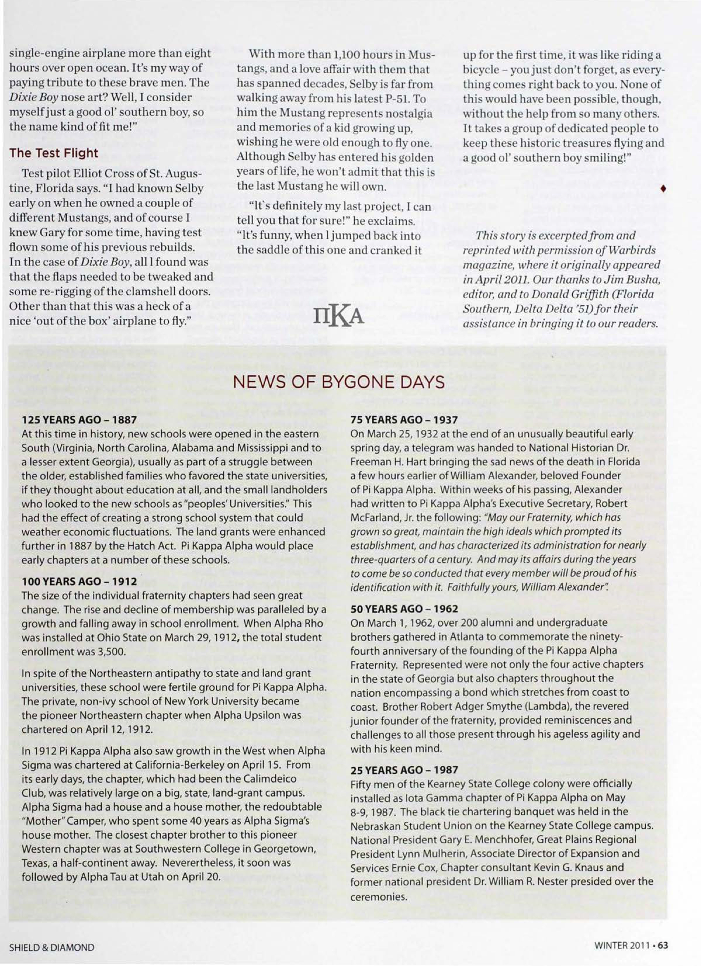 News Of Bygone Days, Spring 2012